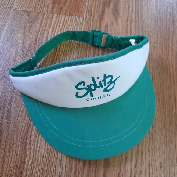 Vintage 80s Preppy Visor Hat "Splitz Cooler" Wine Spritzer - Young An Korea - Picture 2 of 16